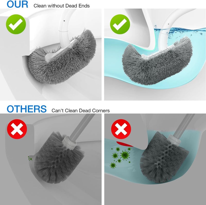 OSCIOSS Bathroom Toilet Brush, Toilet Cleaner Brush [2 Pack] with Ergonomic Design, Compact Size, Durable Bristles, Wall Mounted RV Toilet Brush for Bathroom Cleaning - Image 2